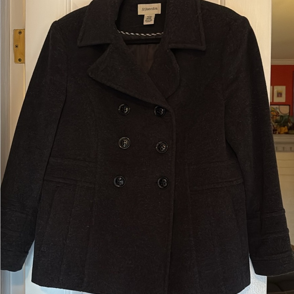 St. John's Bay Dark Gray Women's Peacoat